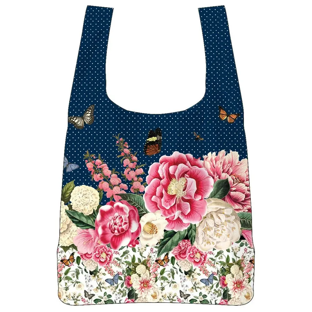 2PK Floral Garden 65x40cm Decorative Shoulder/Tote Bag Women's Handbag Navy