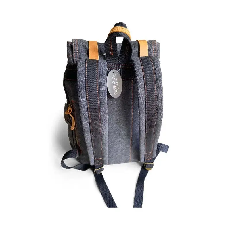 Men's Republic On The Go Portable Laptop/Book 4 Pouch Shoulder Backpack Charcoal