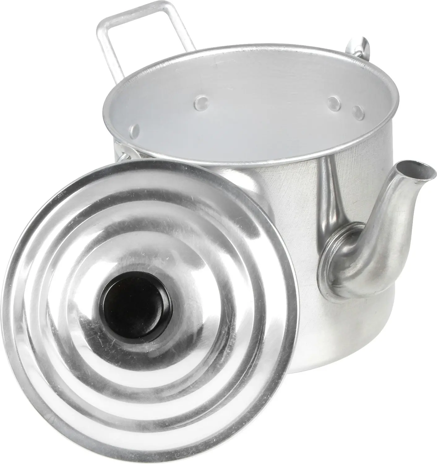 Wildtrak 1800ml Aluminium Billy Teapot Camping Water Boiler Container Silver