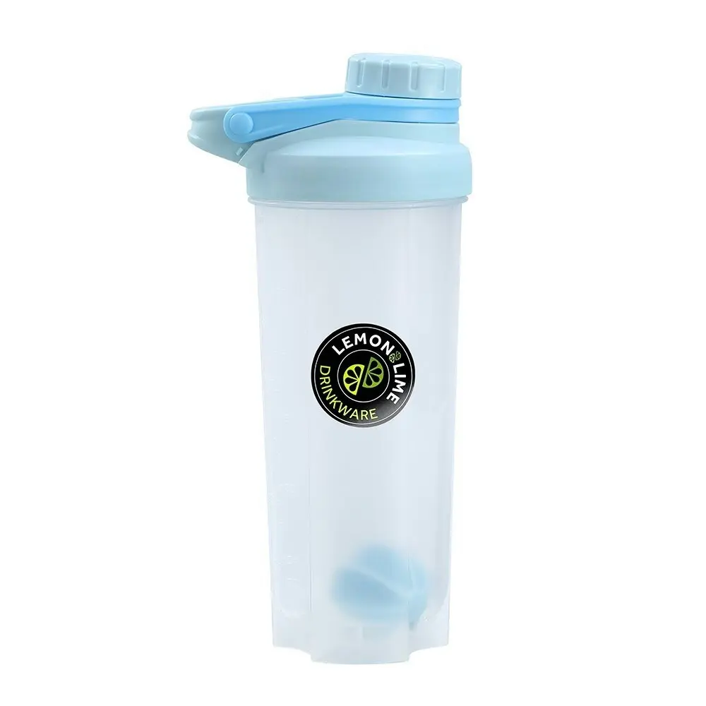 3x Lemon & Lime 750ml Shaker Bottle Protein Shake Container w/Screw Top Lid Asst