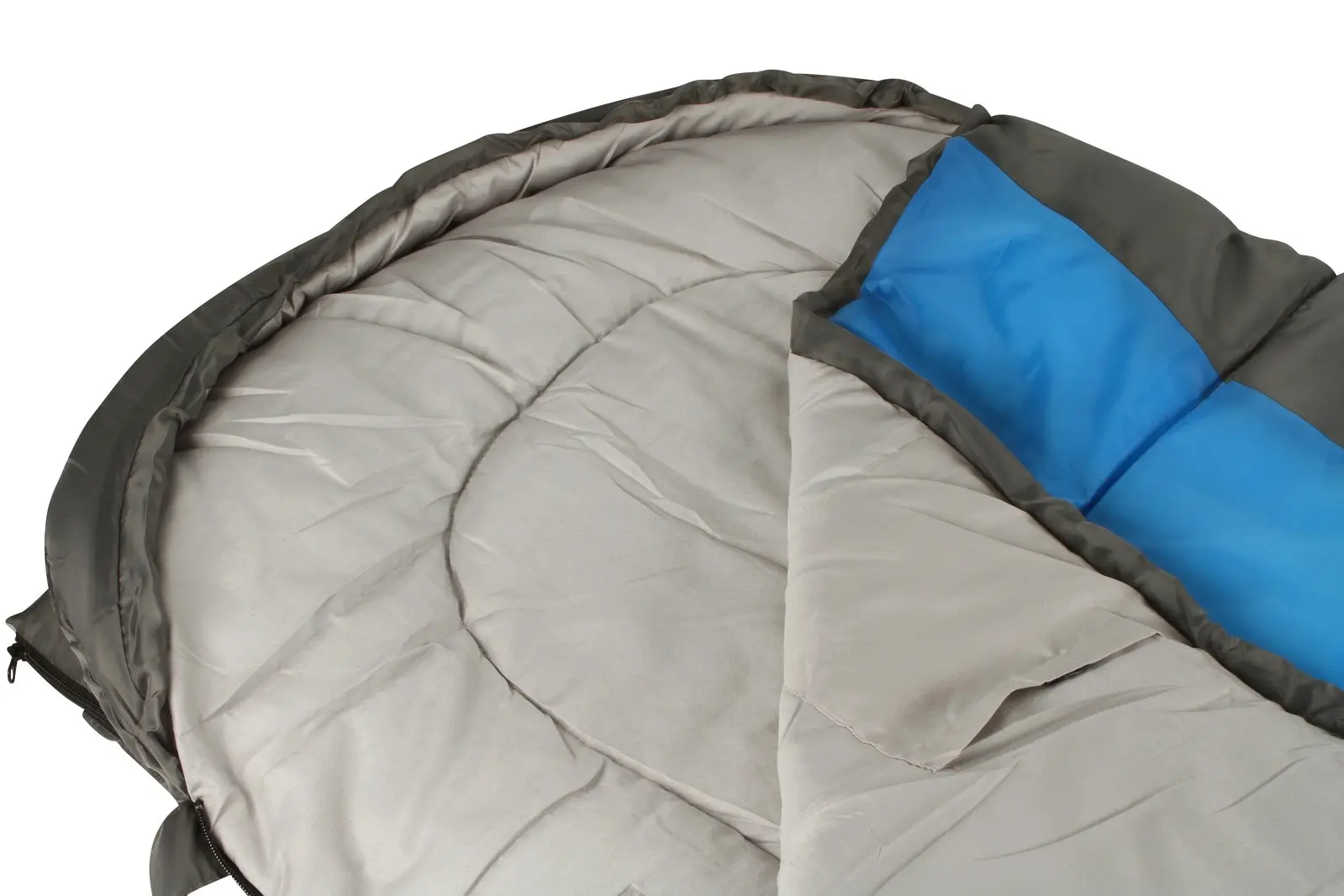 Wildtrak Forrest Junior 205x65cm Hooded Sleeping Bag Thermal Camping Blue/Grey