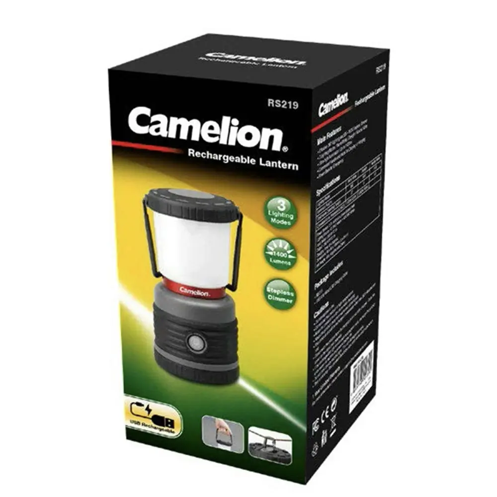 Camelion USB Rechargeable 1400 Lumen Dimmable Lantern With 3 Lighting Modes