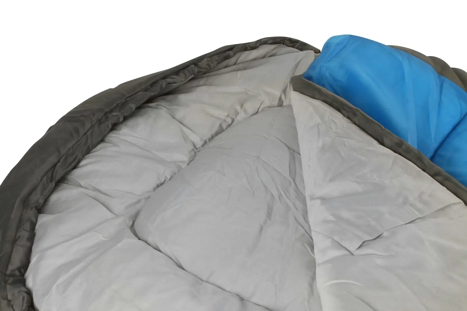 Wildtrak Forrest 230x75cm Hooded Sleeping Bag Thermal Camping Sleeper Blue/Grey