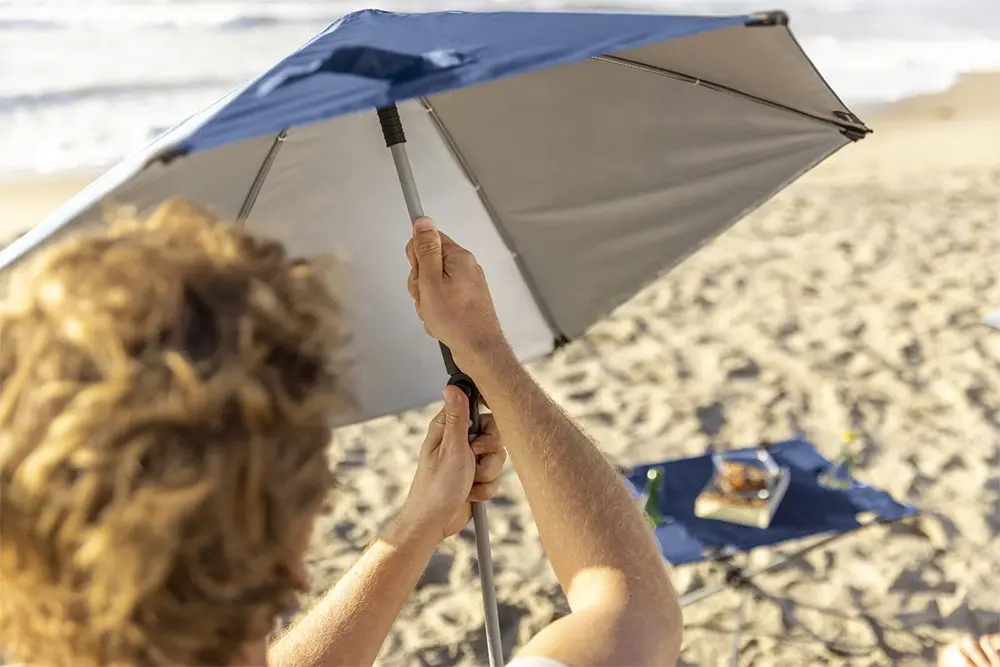 Sport-Brella Adjustable Beach Chair Outdoor Seating w/ UPF50+ Shade Umbrella