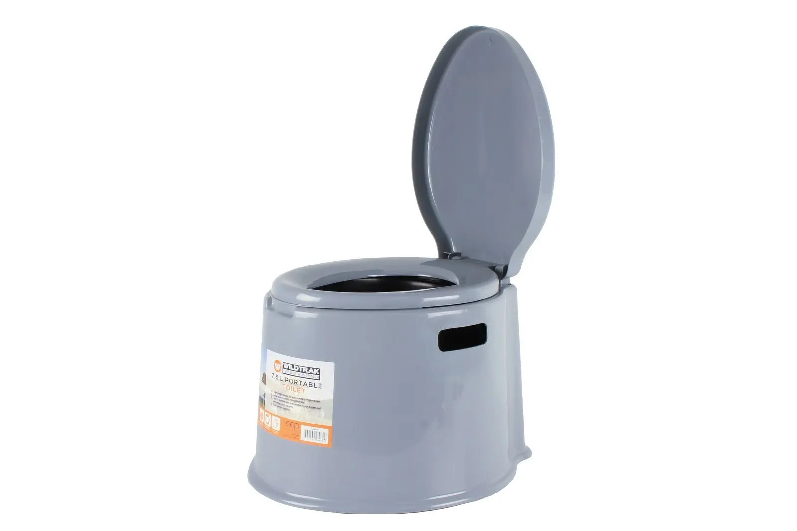 Wildtrak 7.5L/50cm Portable Toilet w/ Tissue Holder Outdoor Camping Potty Grey