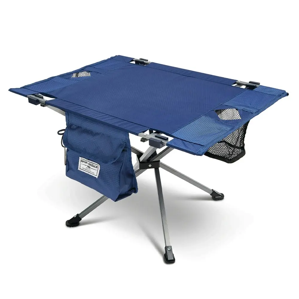 Sport Brella Sunsoul Portable Outdoor Beach/Camping Table w/ Cup Holder Navy