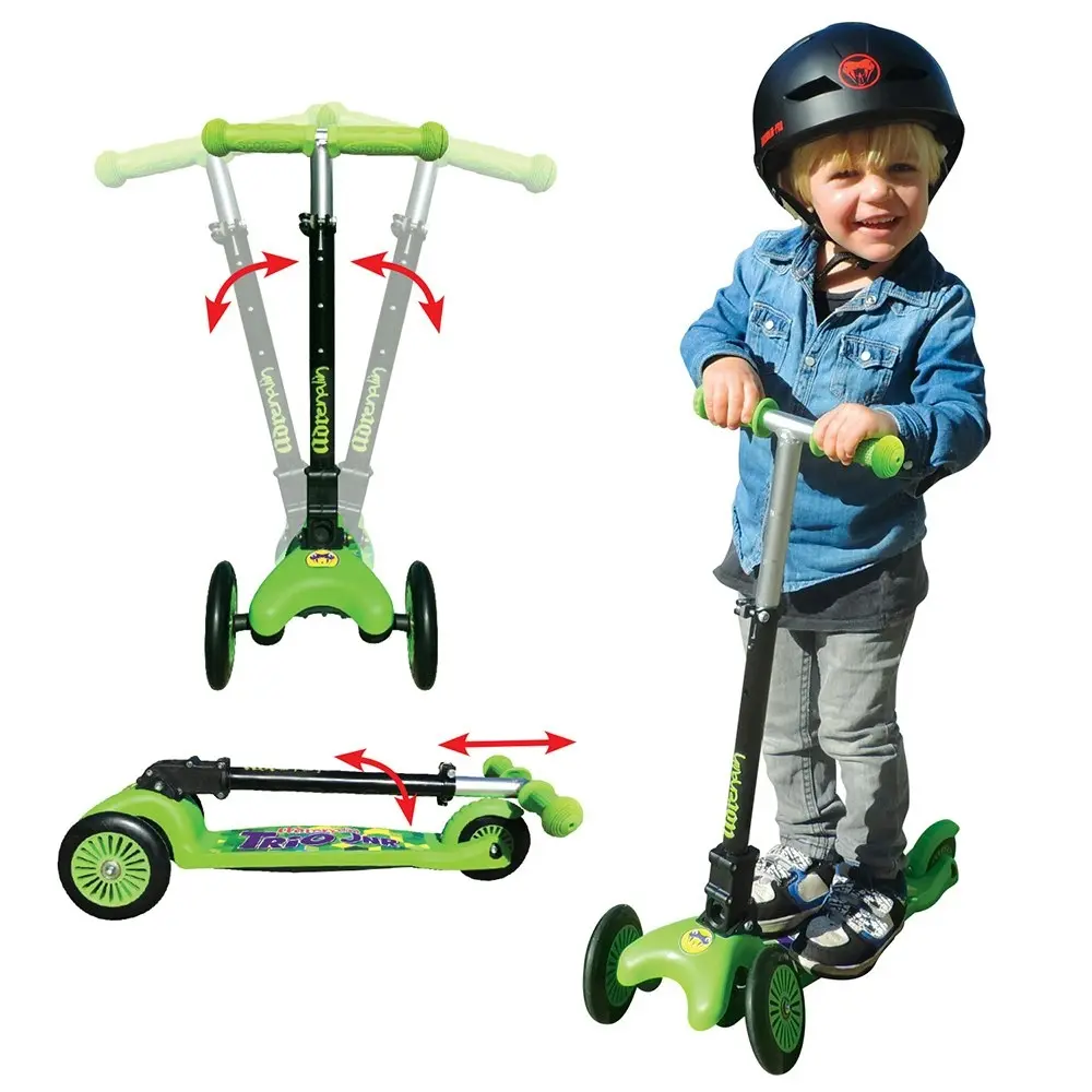 Adrenalin Skate Kids Trio Junior Tilt Steer 3 Wheel Lightweight/Foldable Scooter