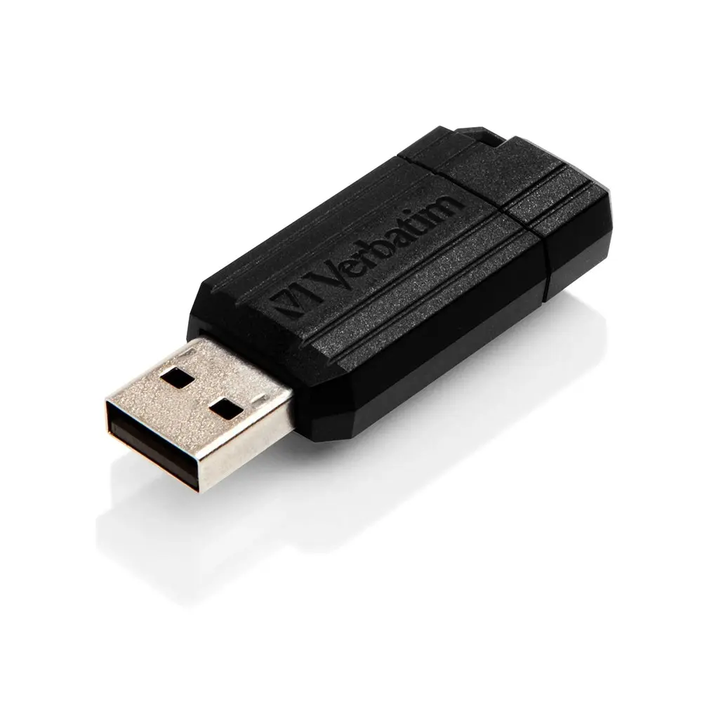 Verbatim Pinstripe Antimicrobial USB 2.0 Drive Stick 128GB Black Microban PC/MAC