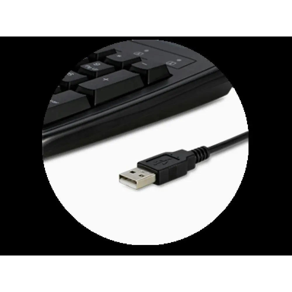 Kensington Washable Wired USB Keyboard Full Size For PC/Laptop Desktop Black