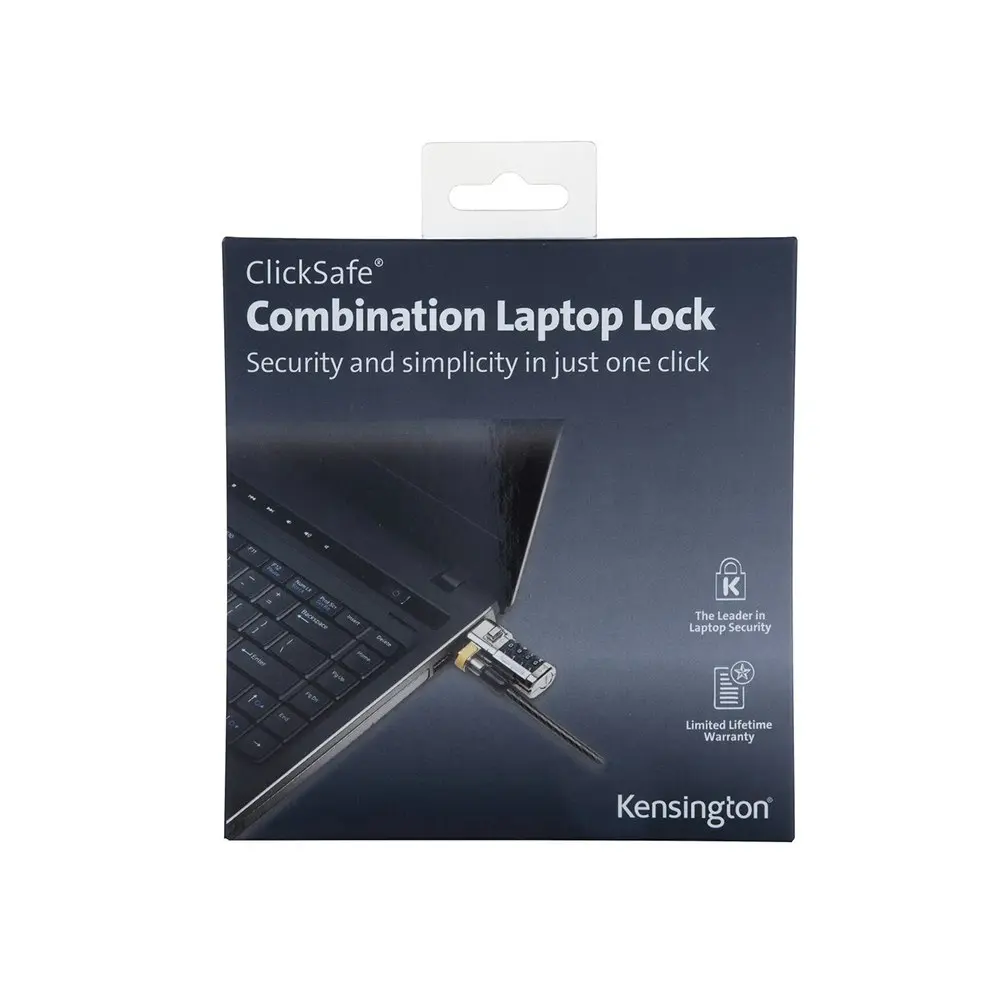 Kensington Clicksafe Combination Security Anchor/Safety Lock For Laptop/Notebook