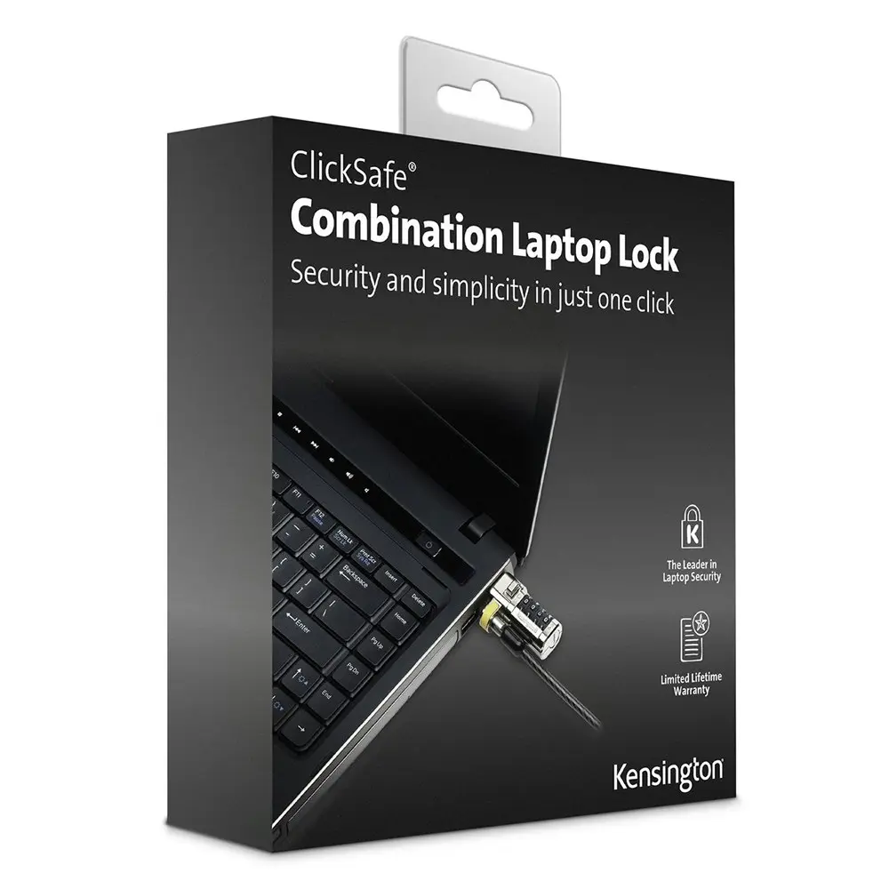 Kensington Clicksafe Combination Security Anchor/Safety Lock For Laptop/Notebook