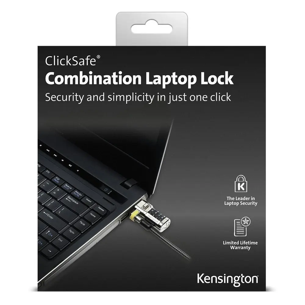 Kensington Clicksafe Combination Security Anchor/Safety Lock For Laptop/Notebook