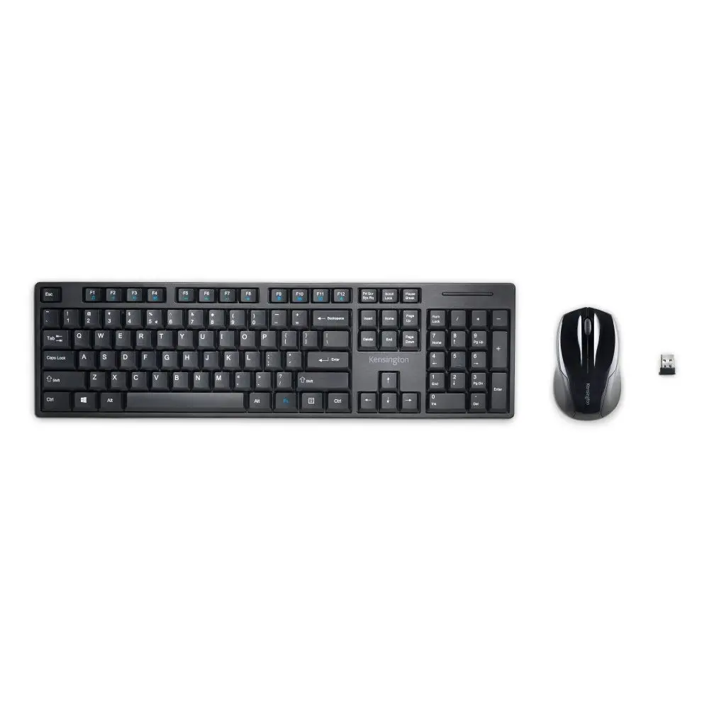 Kensington Pro Fit Low Profile Wireless Keyboard/Mouse Set For Desktop Black