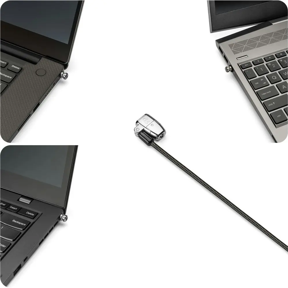 Kensington Clicksafe 2.0 Lock Security Cable w/ Tbar/N17/Nano B For Laptop Black