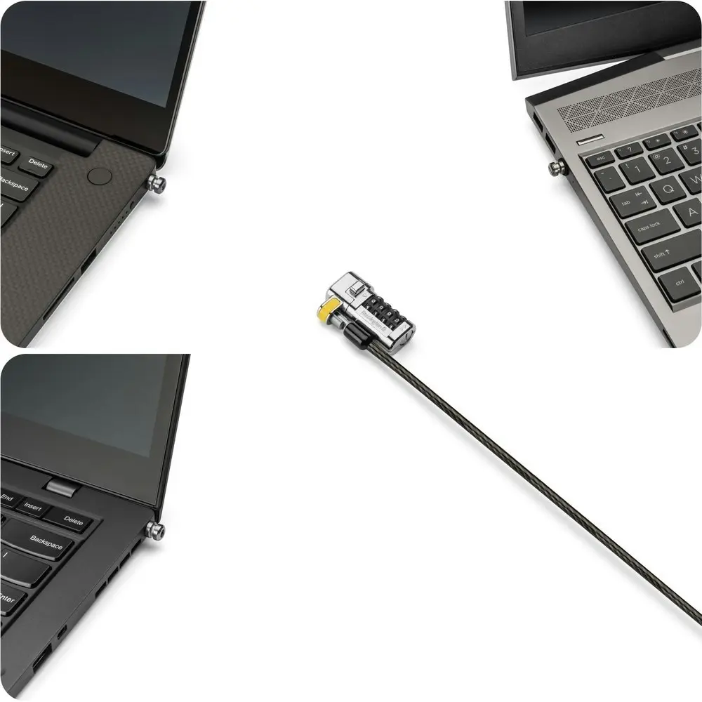 Kensington ClickSafe Universal Combo Lock Cable w/ Tbar/N17/Nano B For Laptop