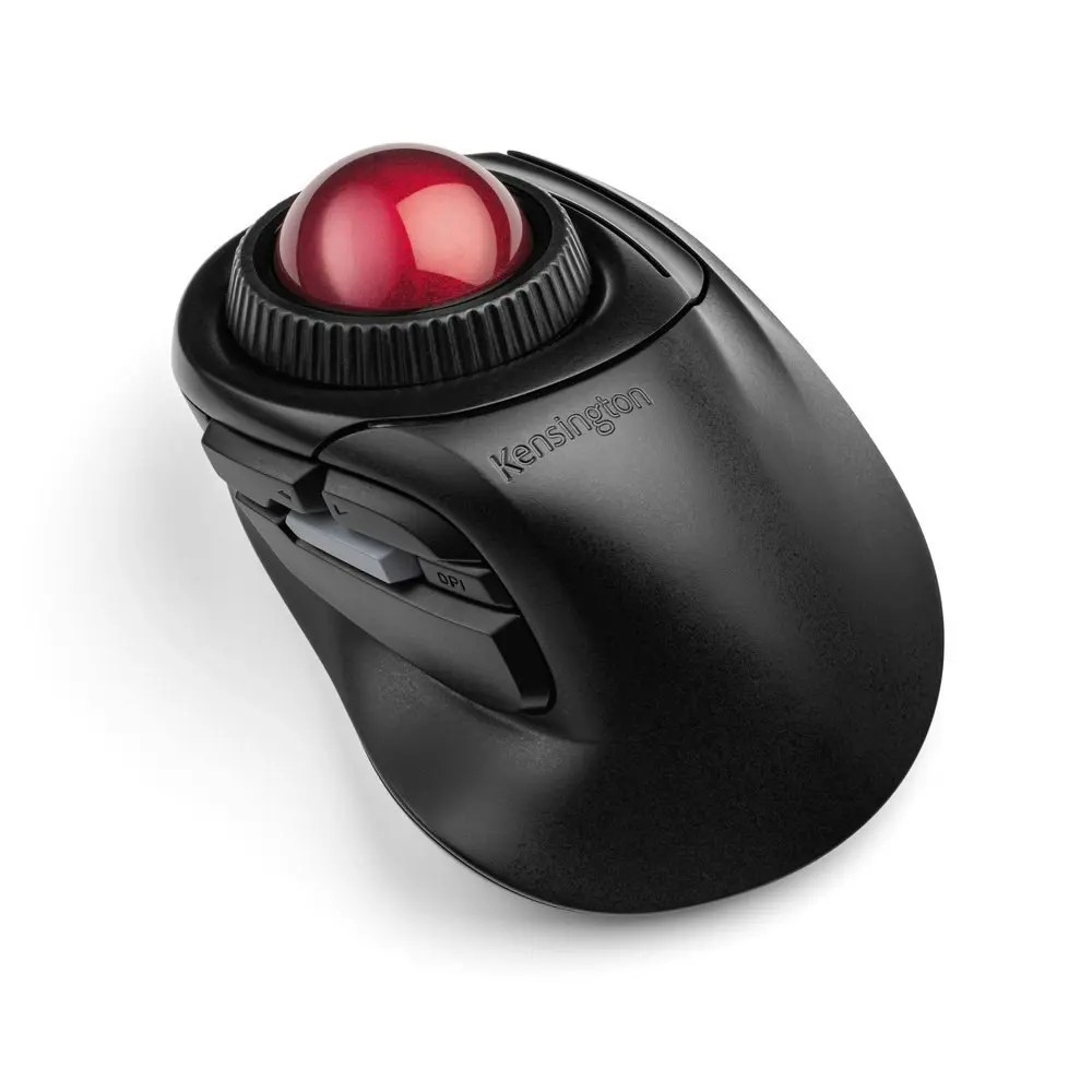 Kensington Orbit Fusion Wireless 2.4GHz Trackball Mouse For Laptop/PC Black/Red