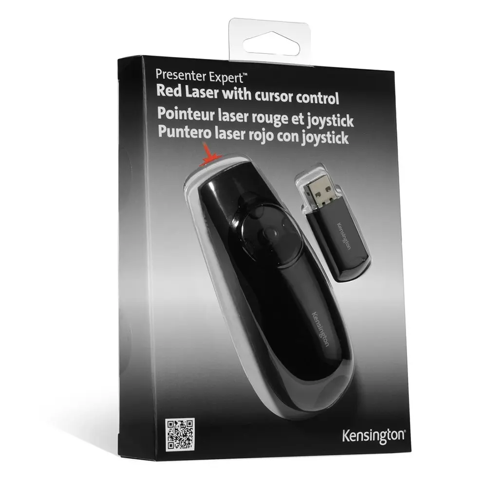 Kensington Wireless Presenter Expert Red Laser Remote w/ USB Receiver Black