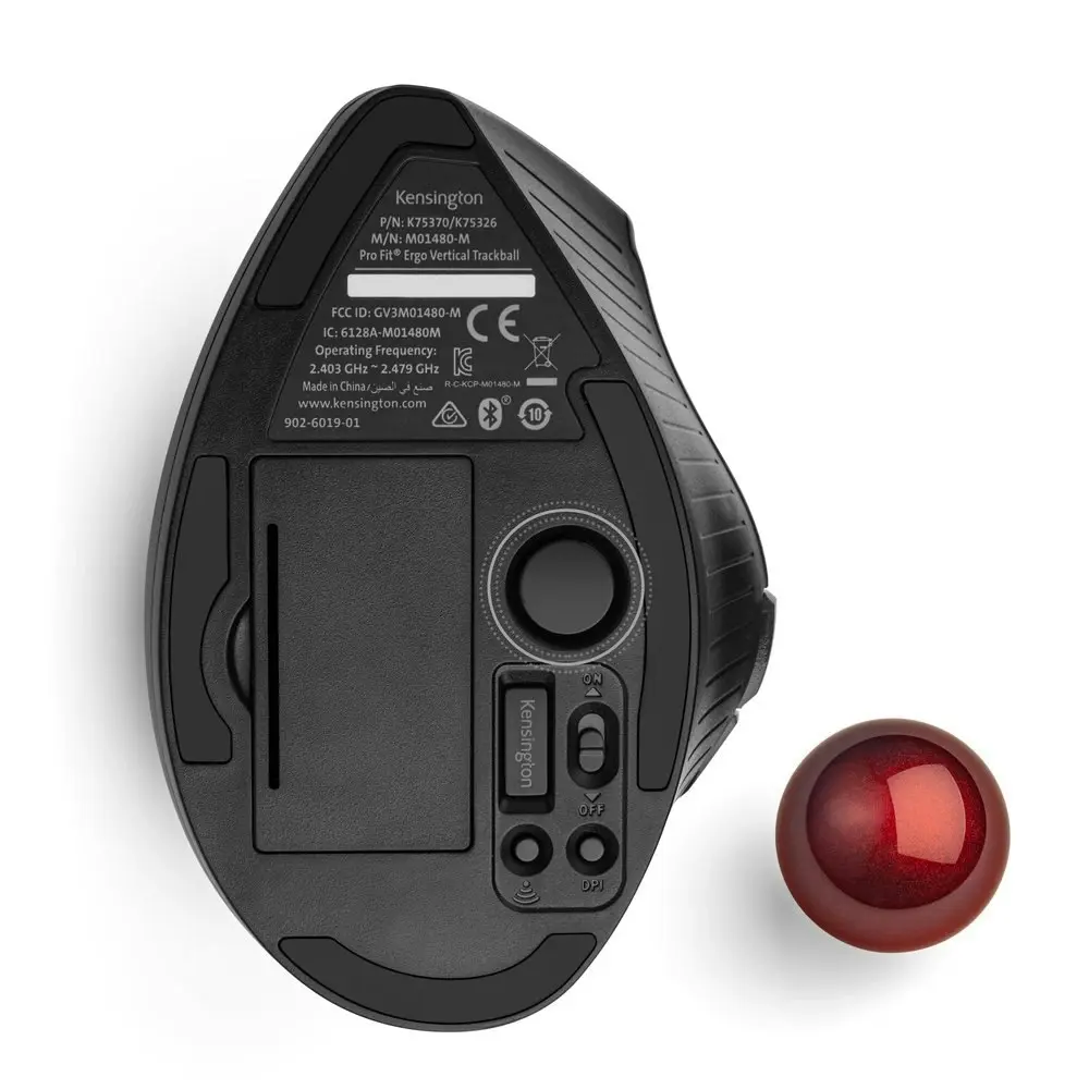 Kensington Profit Wireless Vertical Trackball Mouse For Laptop/Computer Black