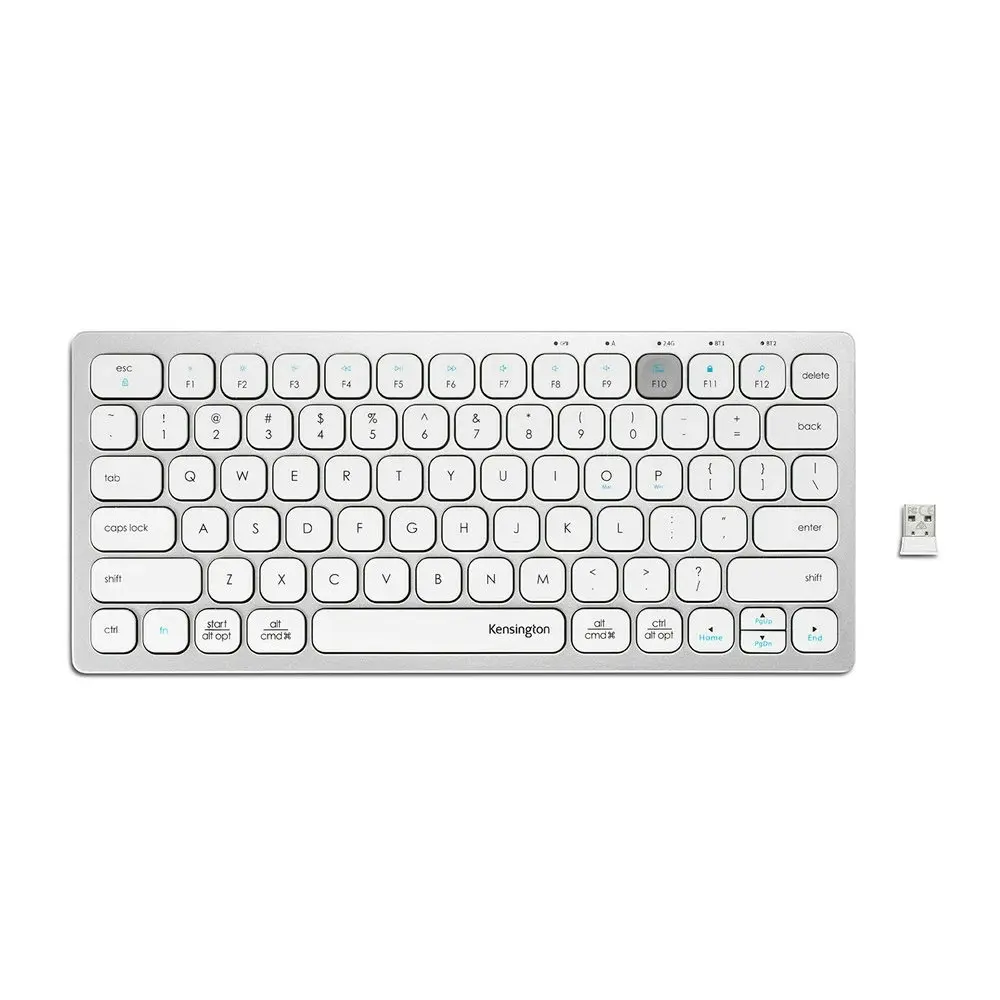 Kensington Mutli-Device Dual Wireless Bluetooth Keyboard For Laptop/PC Silver