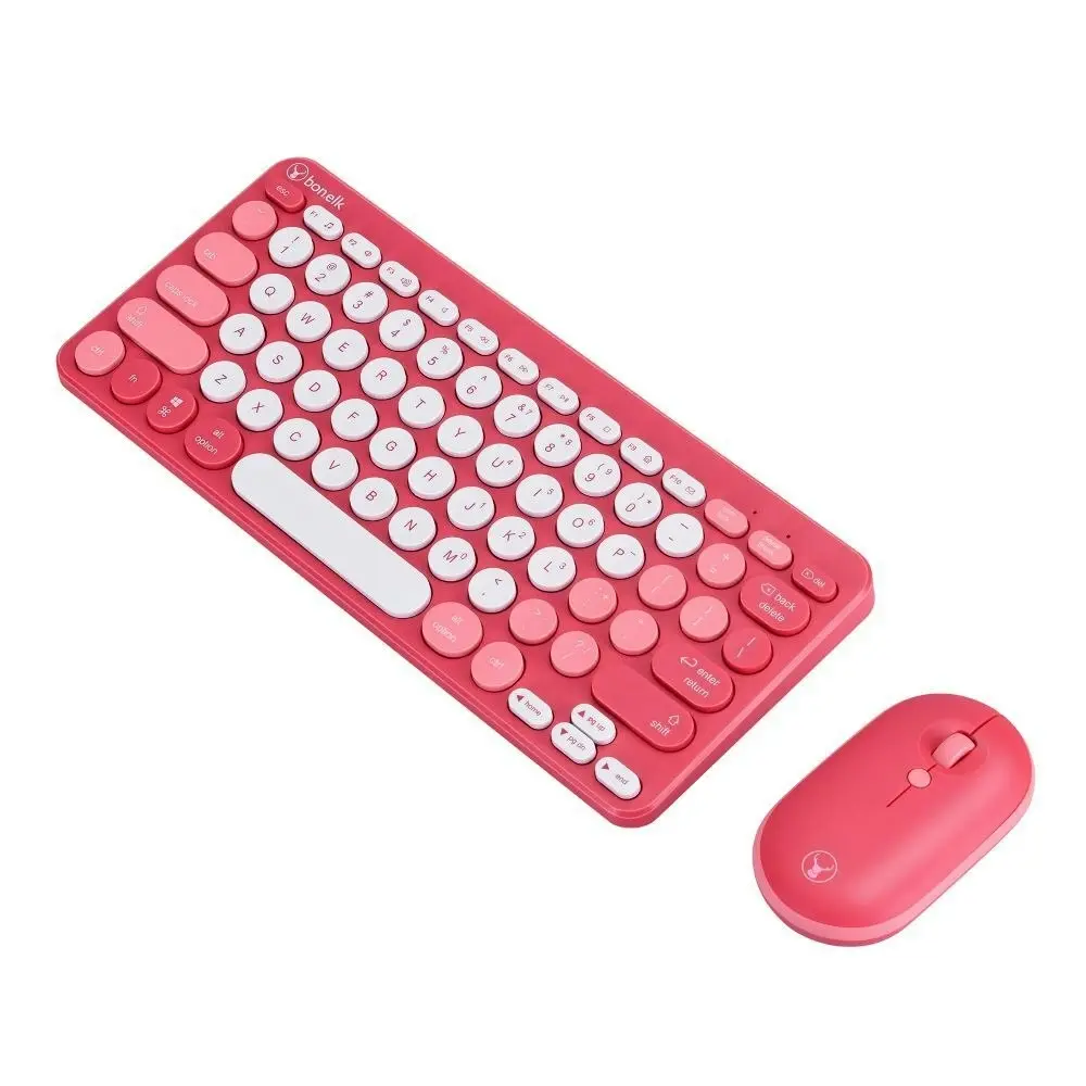 Bonelk KM-383 USB Wireless Keyboard & Mouse 1800DPI Combo For Laptop/PC Red