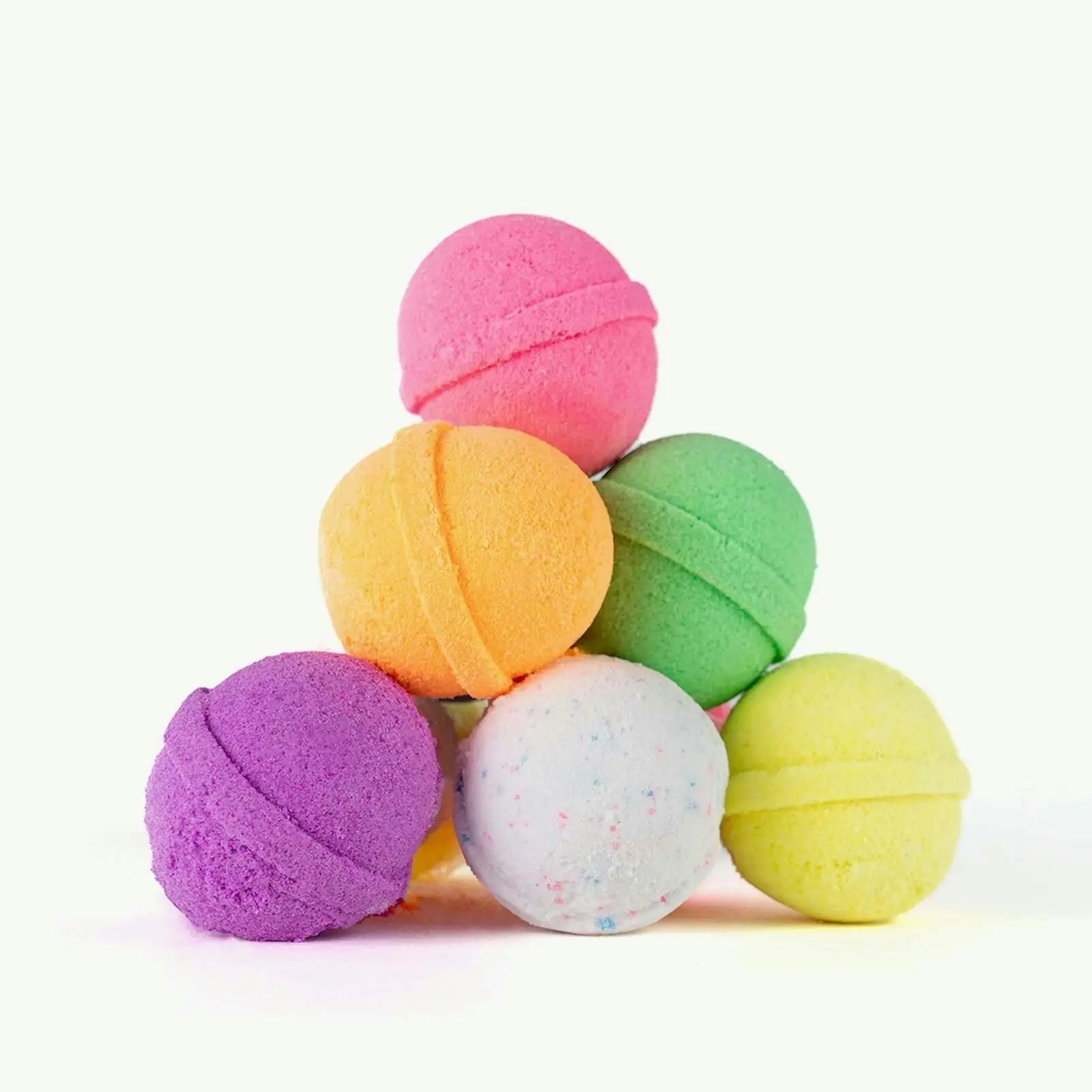 7pc Oh Flossy Kids/Childrens Mini Coloured Bath Bombs/Fizzers/Foam Set 3y+