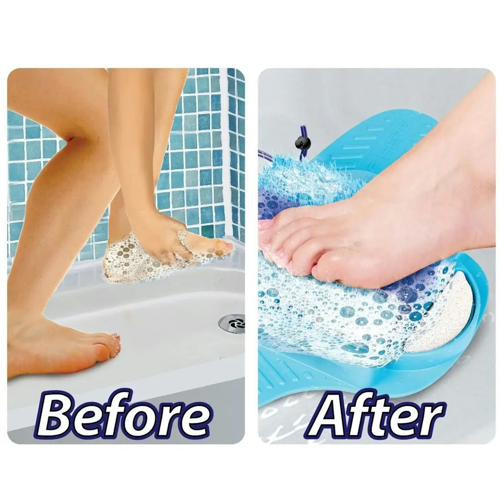 Loraine 36cm Shower Scrubby Feet Cleaner Scrub/Revitalize/Exfoliate Skin Blue