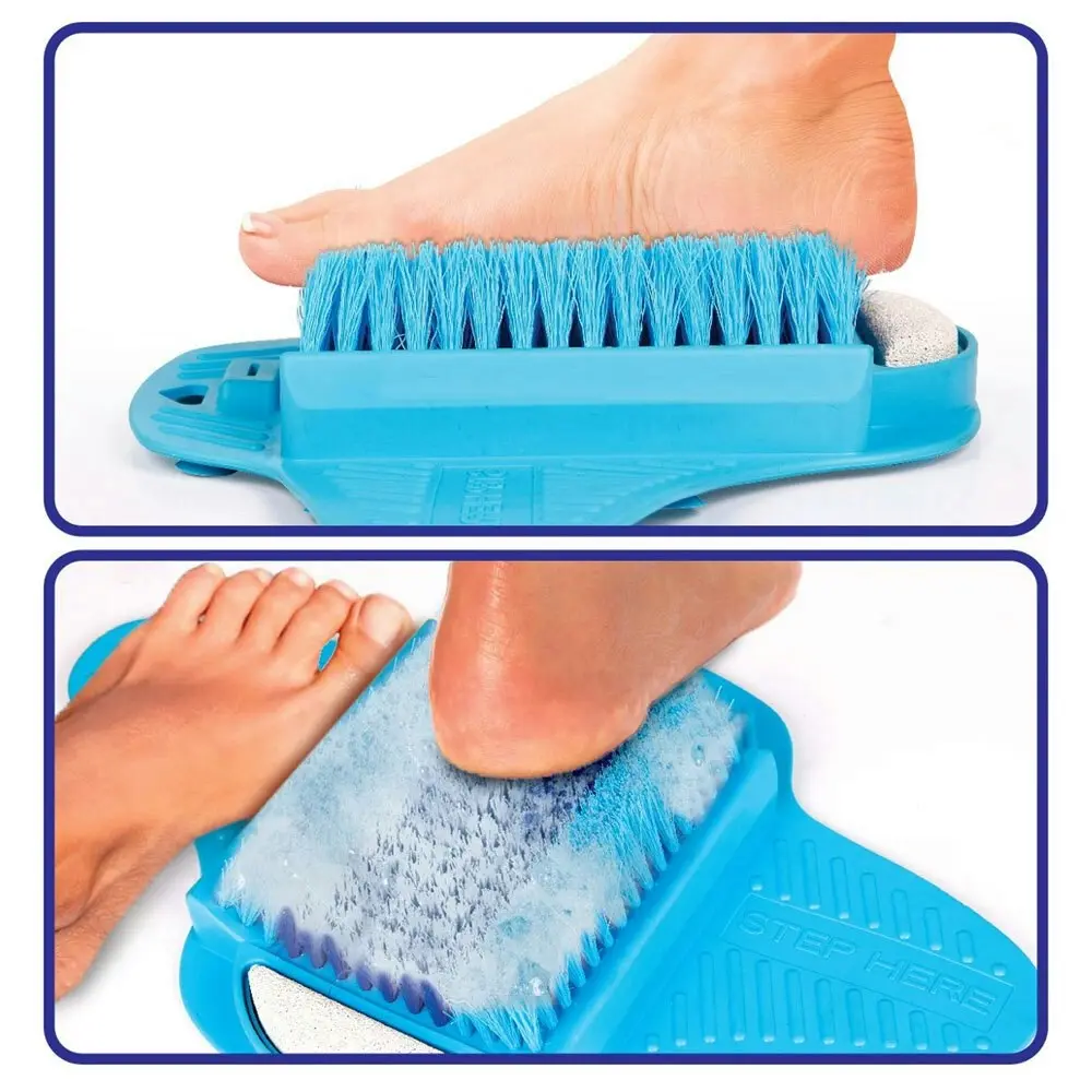 Loraine 36cm Shower Scrubby Feet Cleaner Scrub/Revitalize/Exfoliate Skin Blue