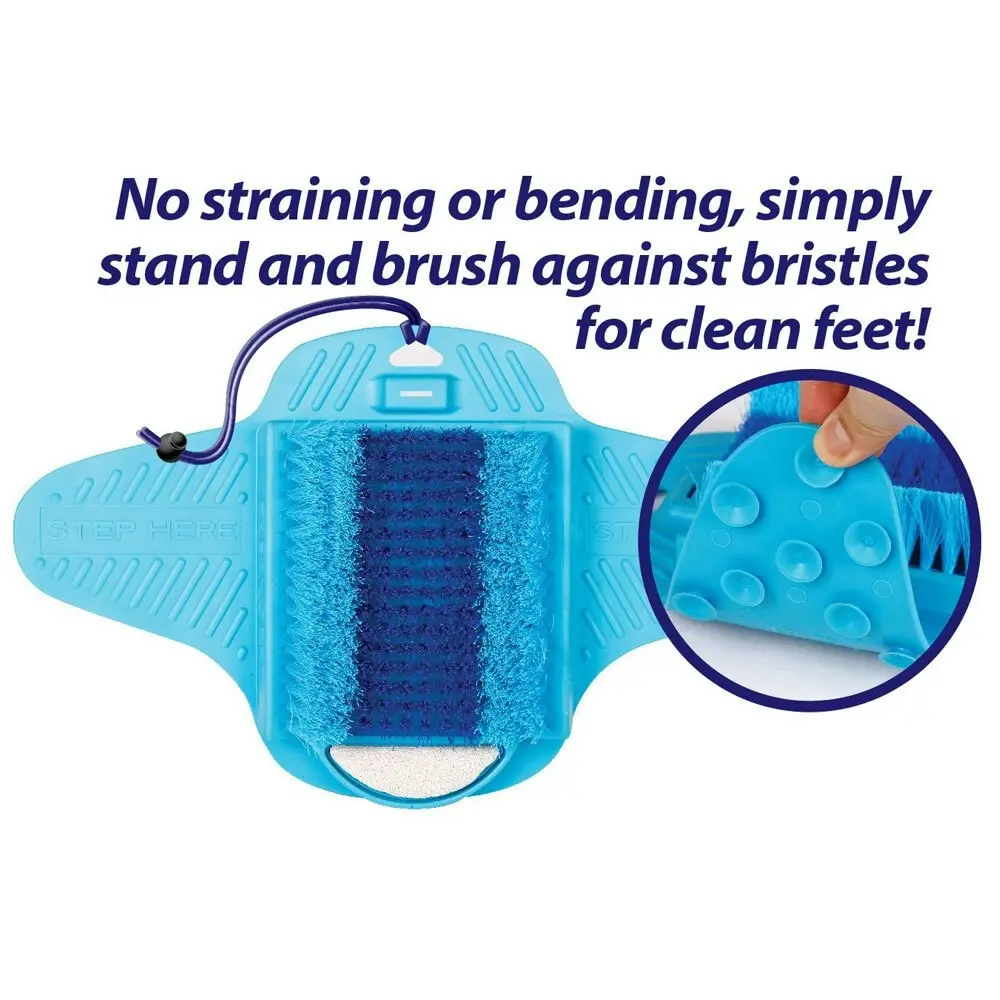 Loraine 36cm Shower Scrubby Feet Cleaner Scrub/Revitalize/Exfoliate Skin Blue