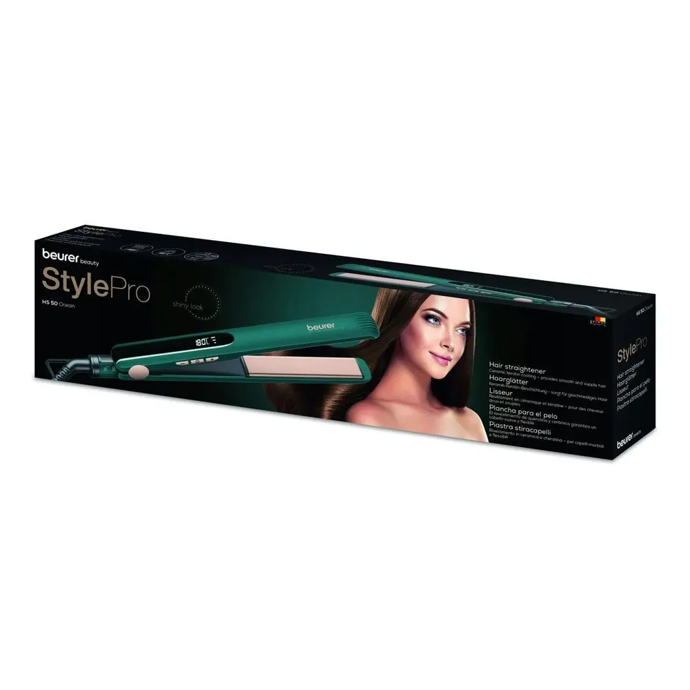 Beurer HS50OCEAN Home Style Pro Shiny Look Electric Hair Straightener Styler 52W