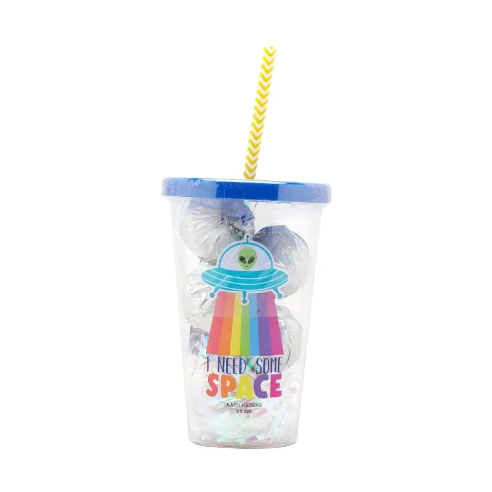 2x I Need Some Space Kids/Adults Bath Bomb Fizzers w/Reusable Drinking Cup 3y+