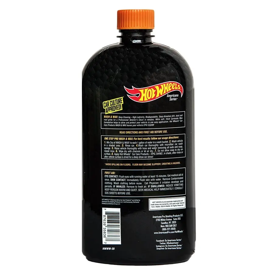 Hot Wheels Wash & Wax w/Carnauba Americana Series Car Cleaner Formulation 590ml