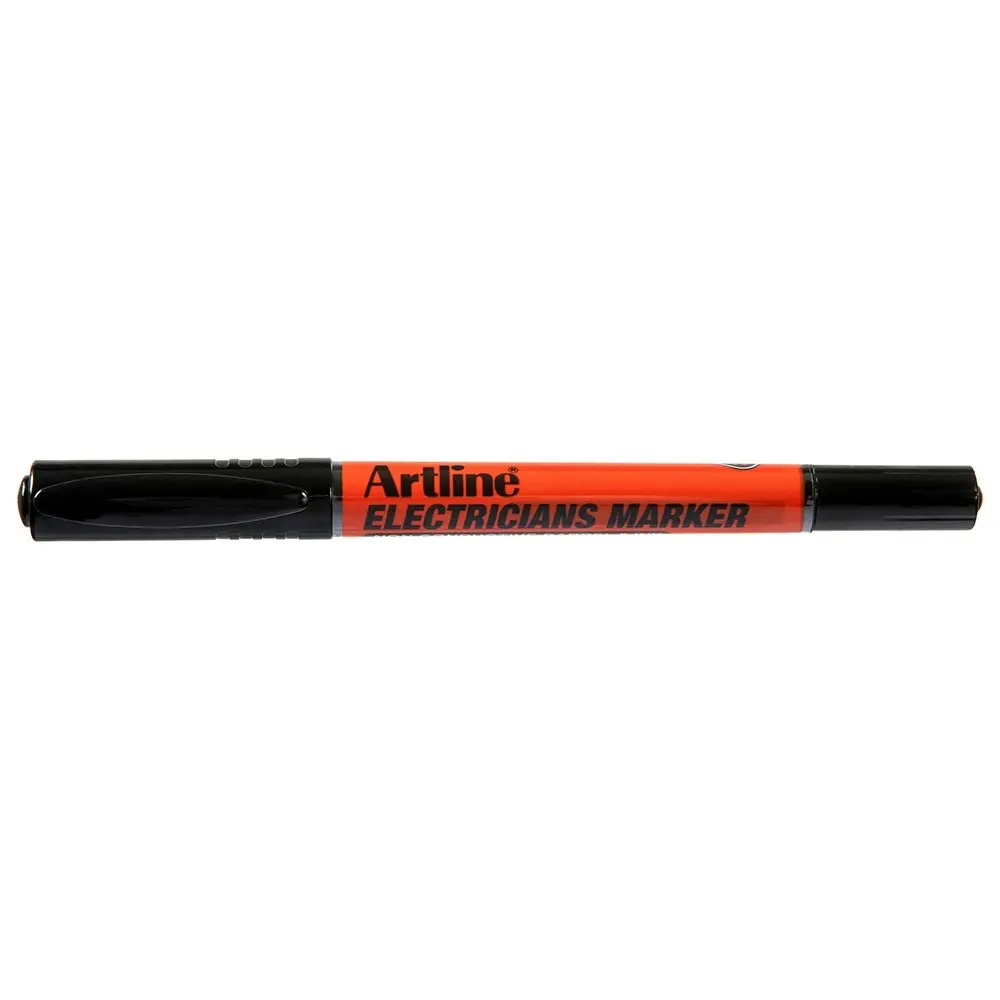 12PK Artline Electricians Permanent Marker 1/4mm Dual Nib - Black