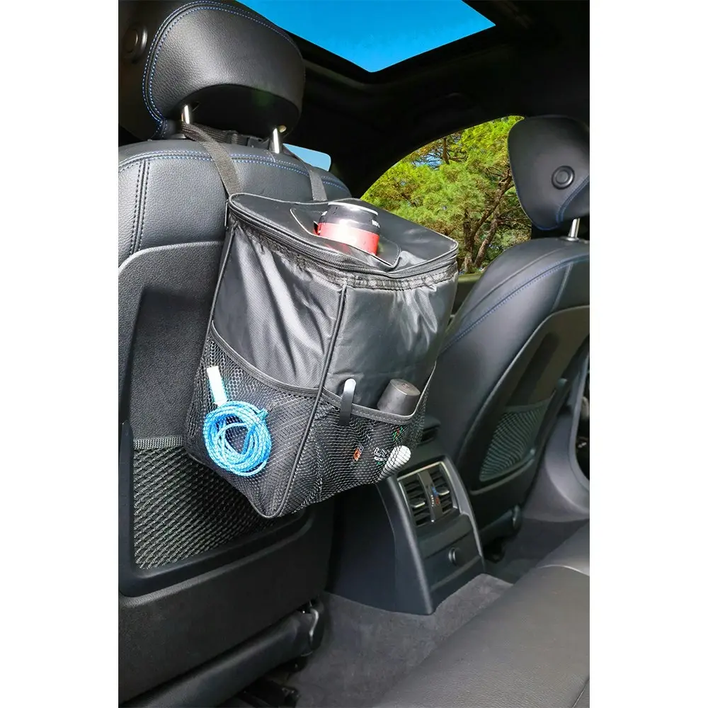 2-in-1 7.5L Car Drink/Beverage/Food Insulated Cooling Bag Organiser & Trash Can