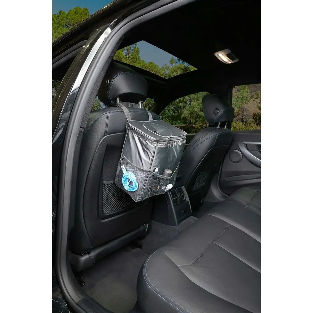 2-in-1 7.5L Car Drink/Beverage/Food Insulated Cooling Bag Organiser & Trash Can