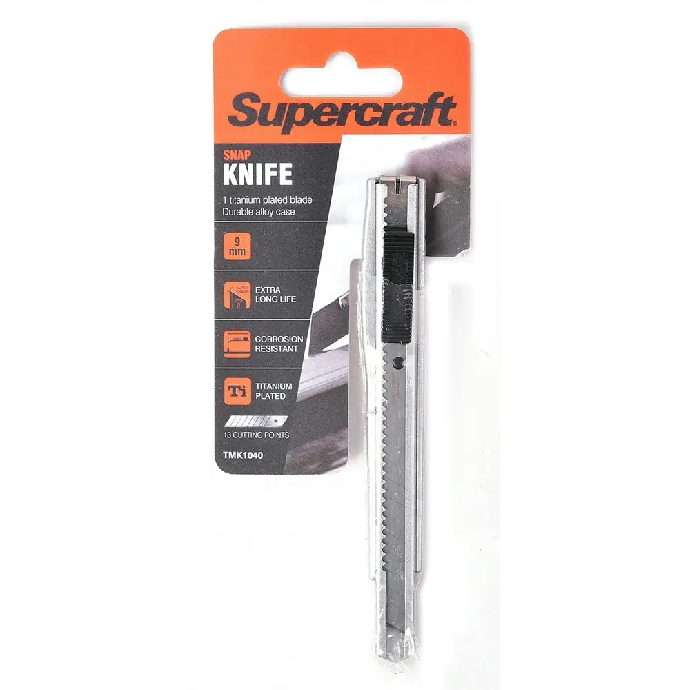 6x Supercraft Precision Ultilty Knife/Box Cutter 9mm With Spare Snap Blade Set