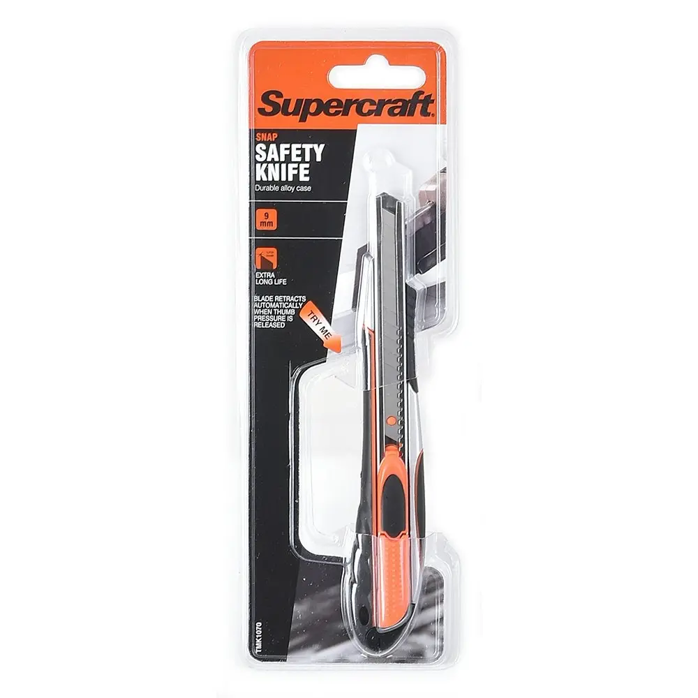 2x Supercraft 9mm Multipurpose Utility Snap Locking Safety Knife/Box Cutter Set