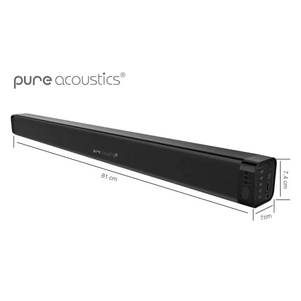 Pure Acoustics Wireless Bluetooth Sound Bar Speaker HDMI/Optical Input