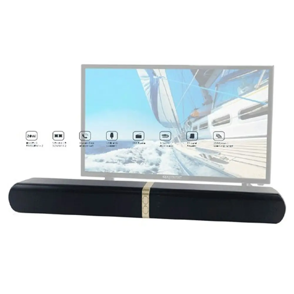 Sansai Bluetooth 4.0 Soundbar Wireless Home/TV Sound Speaker w/ FM Radio Gold