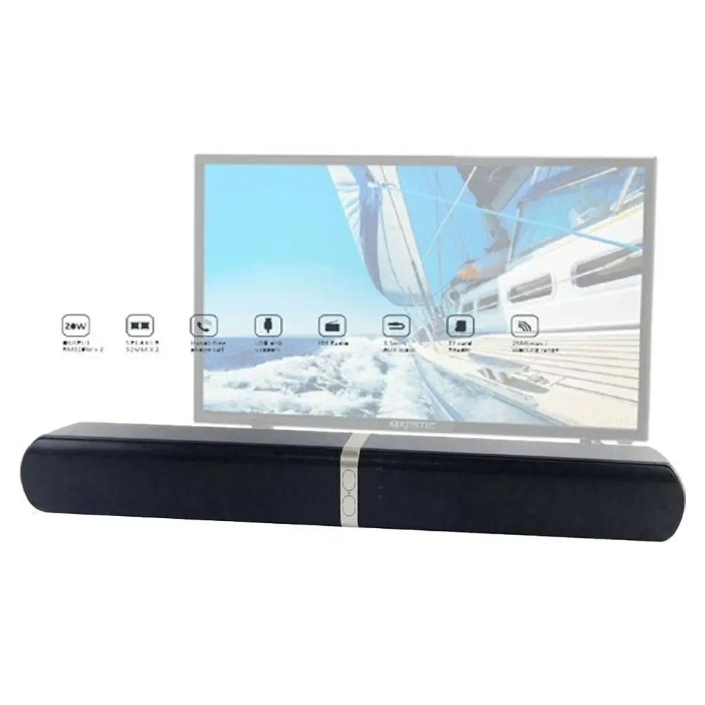 Sansai Bluetooth 4.0 Soundbar Wireless Home/TV Sound Speaker w/ FM Radio Silver