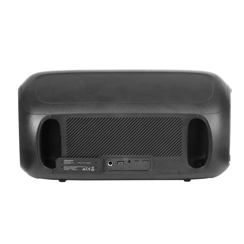 Wave Portable Shuffle Party Bluetooth Lights Speaker w/ Wireless Microphone BLK