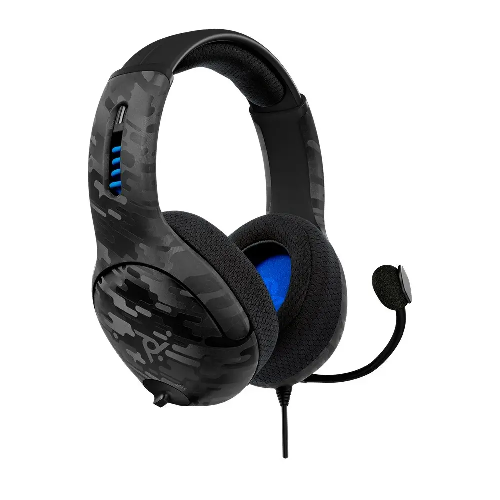 PDP Gaming LVL50 Wired Gaming Headset Black Camo For Playstation 5/4 Console