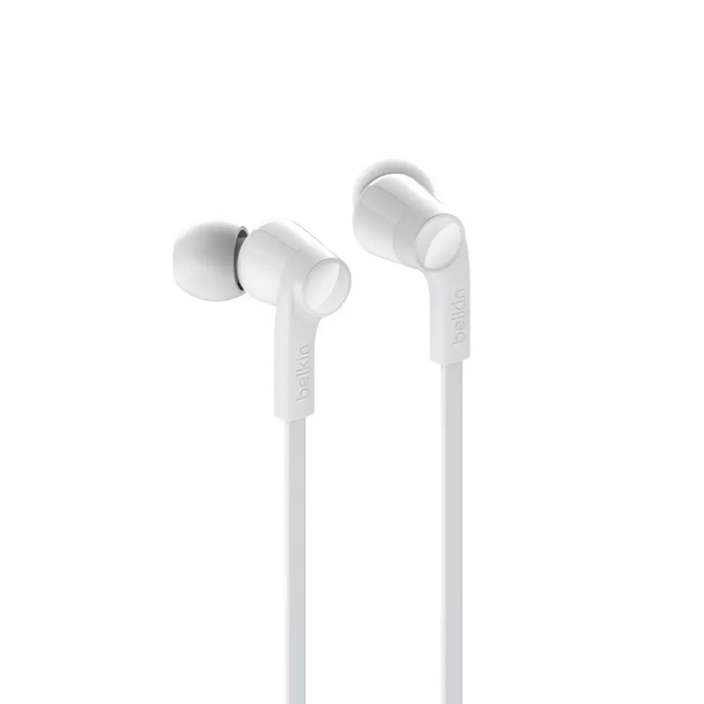 Belkin Rockstar Lightning MFI-Certified In-Ear Earphones w/Mic for iPhone White