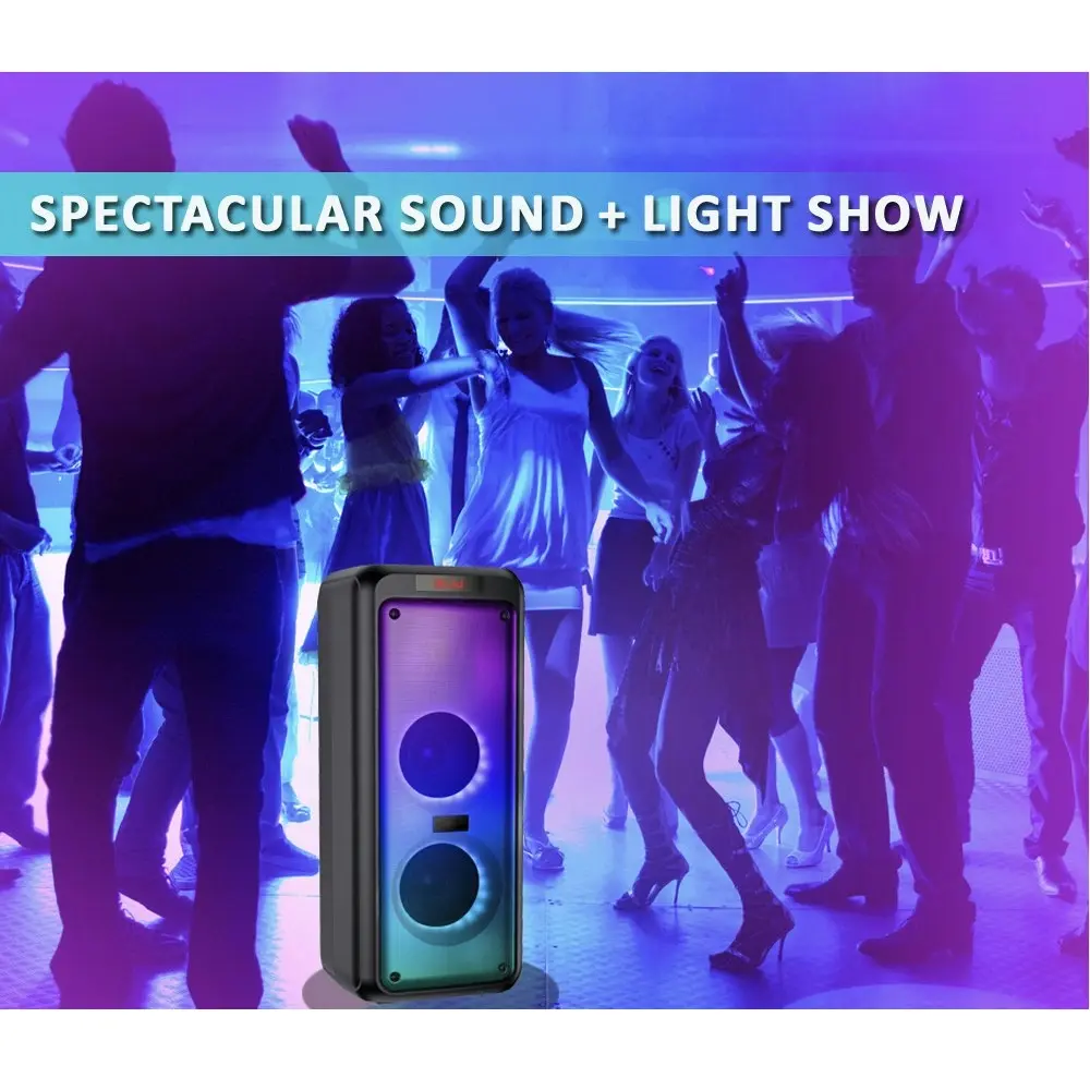 Sansai 400W Bluetooth Party LED Portable Electric Rechargeable Speaker w/Remote