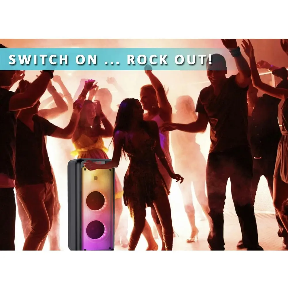 Sansai 400W Bluetooth Party LED Portable Electric Rechargeable Speaker w/Remote