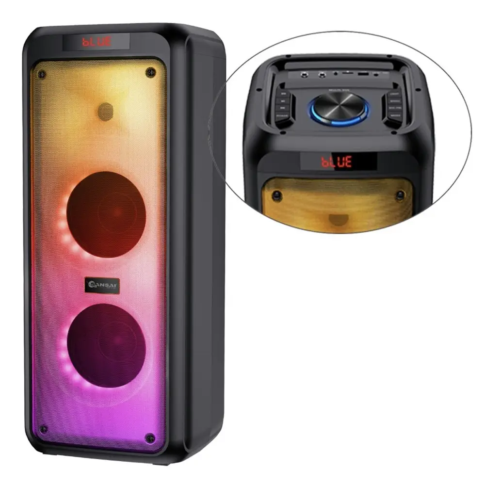 Sansai 400W Bluetooth Party LED Portable Electric Rechargeable Speaker w/Remote