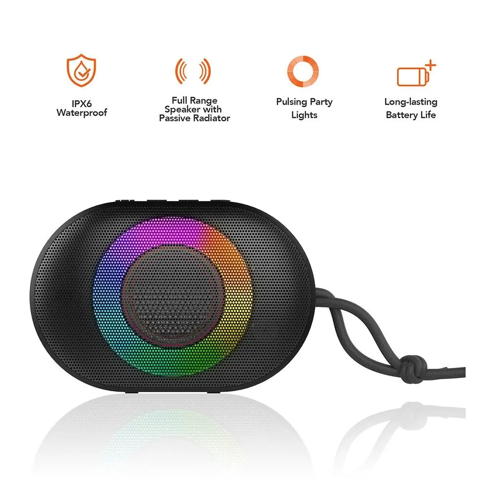 mBeat 11cm Bump B1 RGB IPX6 Waterproof Bluetooth Wireless Music/Audio Speaker