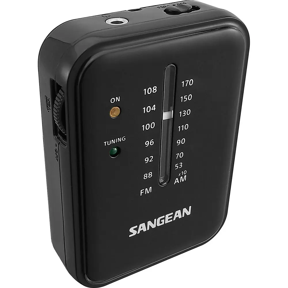 Sangean SR32 Compact Mini Portable AM/FM Pocket Radio Battery Powered Black