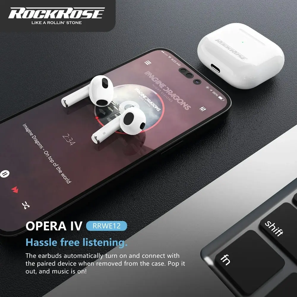 RockRose Opera IV True Wireless Bluetooth Earbuds Smart Touch Hi-Fi Stereo Music