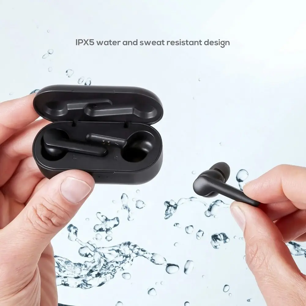 mBeat E2 True Wireless Earphone Bluetooth Earbuds w/ Charging Case f/ Phones BLK