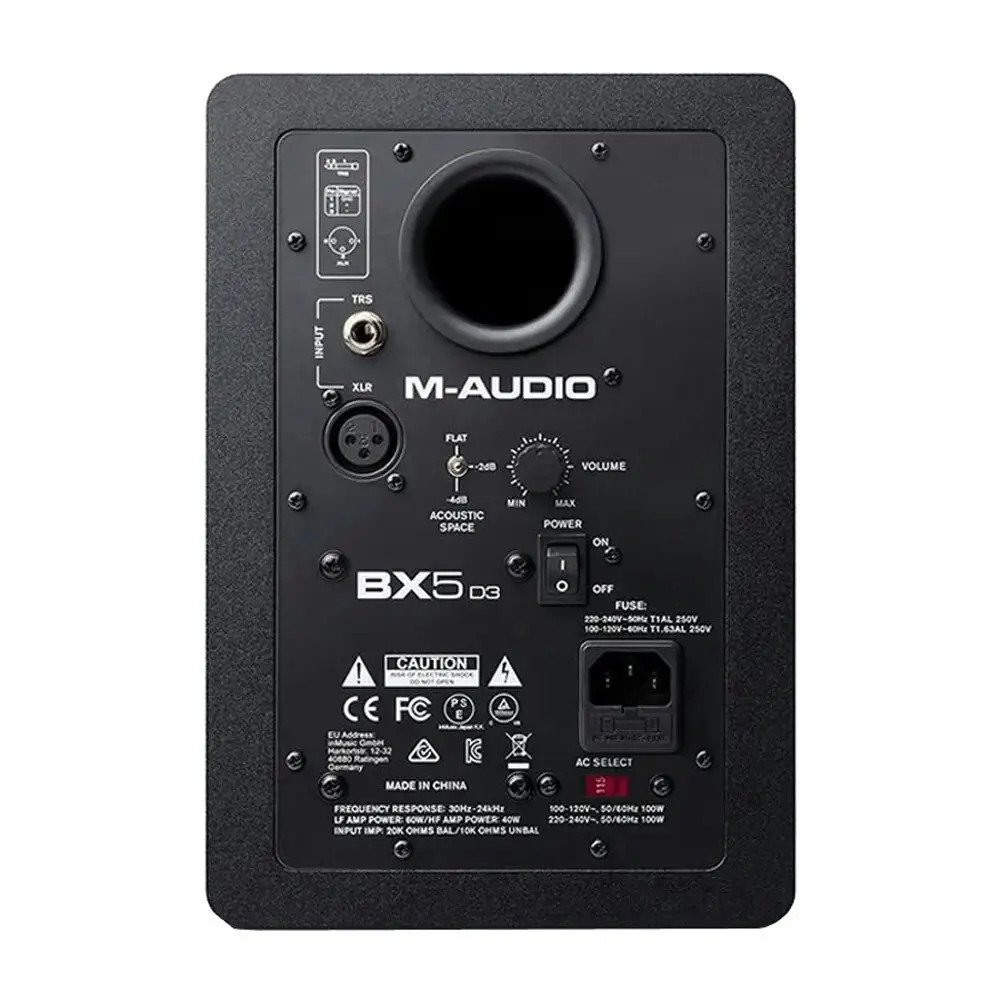 M-Audio BX5 D3 Powered Studio 25cm Monitor 100W Audio Speakers 5" Driver Black